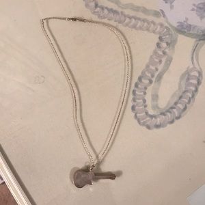 Tiffany guitar charm necklace in silver